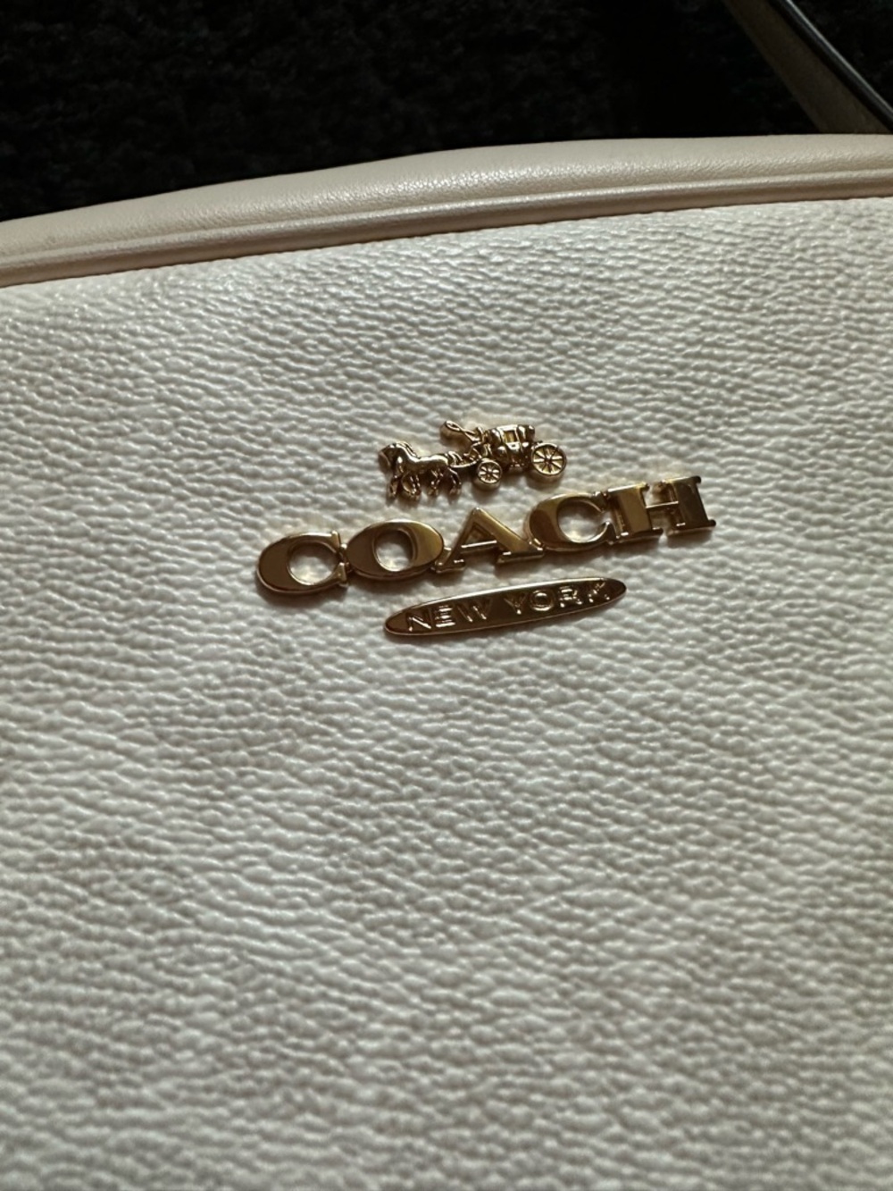 Coach mini Jamie Camera bag White Pebbled Leather Crossbody with Gold Logo - Picture 4 of 9